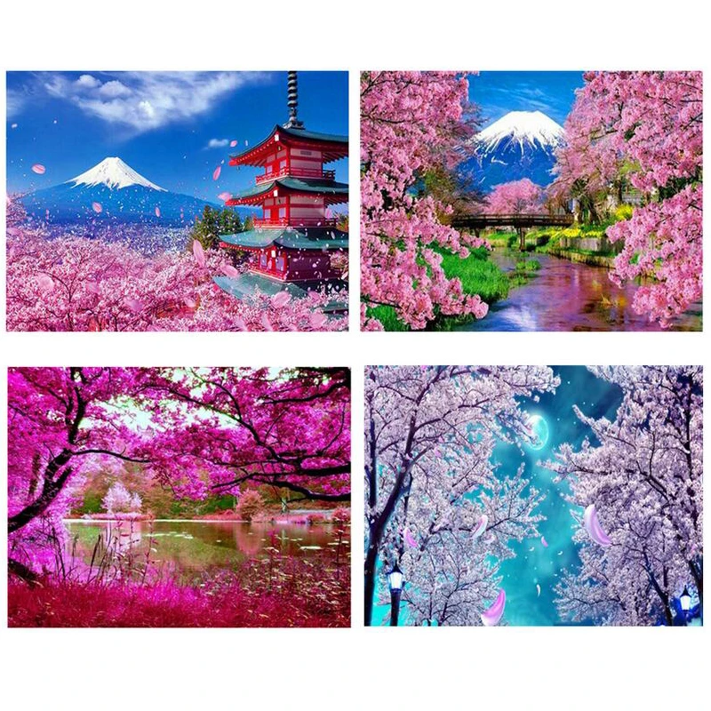 

5D DIY diamond painting Sakura flower Full square Diamond mosaic diamond embroidery Wall Art Pictures Home Living decor Z1250