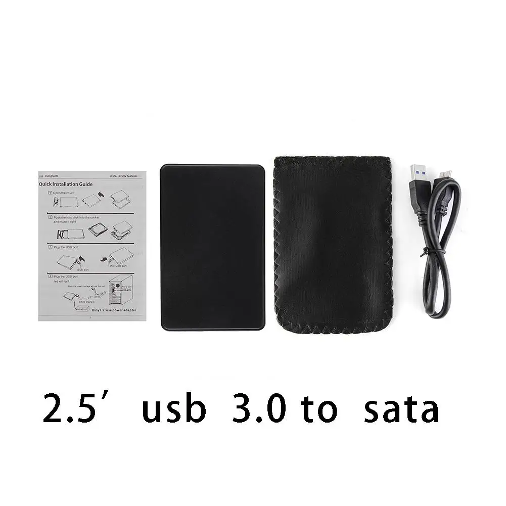 USB 3,0 SATA hdd Box 1 ТБ HD жесткий диск USB 3,0 внешний корпус чехол для хранения s 2,5 hdd чехол 2 ТБ резервная док-станция-черный