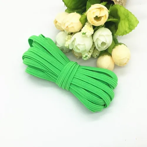 6 мм эластичная лента Высокая-эластичная резинка эластичная лента DIY кружево отделка шитье поясная лента аксессуары для одежды 4 метра - Цвет: Bright green