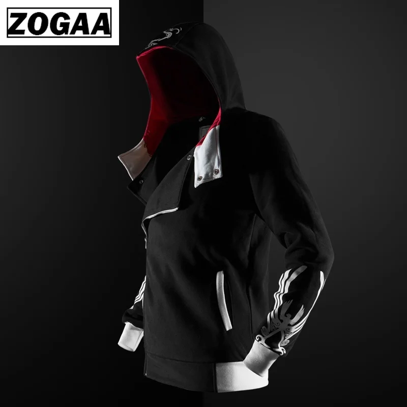 ZOGAA Mens Jacket Coat Hoodie Men Casual Hoodies Sweatshirts Plus Size Printed Autumn Hooded Coat Men Sweatshirt Male Outwear