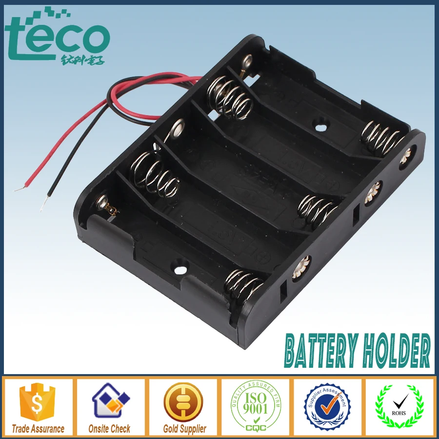 4pcs/lot 5 Aa Battery Storage Box Wired Battery Case Holder Plastic Tbh