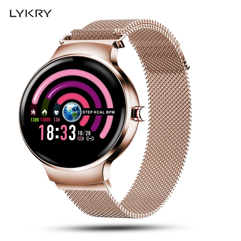 

LYKRY H5 Women Smart Watch Blood Pressure Heart Rate Monitor Fitness tracker IP67 Waterproof Fanshion Sport Smartwatch
