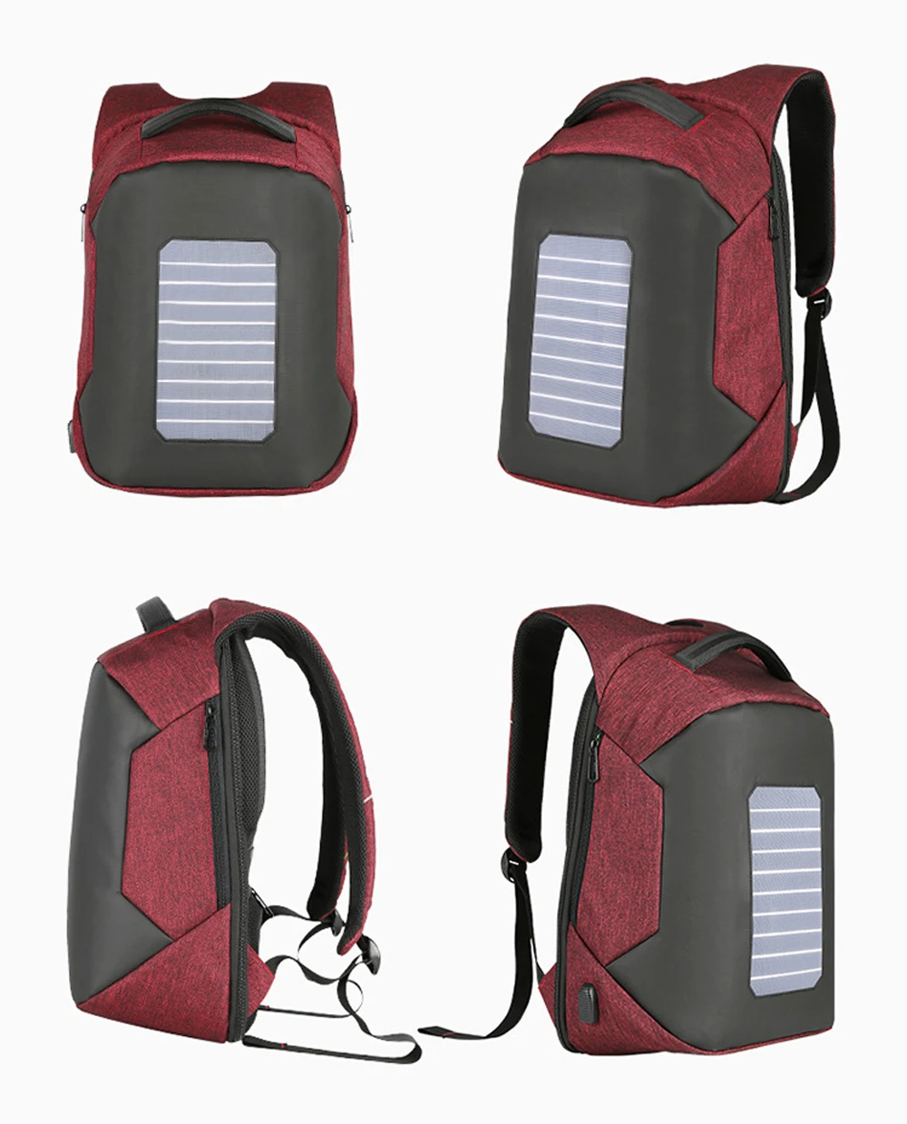 MARKROYAL Противоугонный мужской рюкзак на солнечной энергии для 15,6 дюймового ноутбука, внешнее USB зарядное устройство, рюкзак для путешествий, водоотталкивающий Рюкзак Mochila