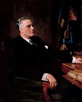 

TOP ART painting- America Official Presidential portrait of Franklin Delano Roosevelt PRINT art oil painting -good quality