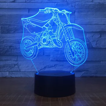 

Motorcycle LED 3D Night Light 7 Color Changeable USB Table Lamp Methacrylate Plate Children's Nightlight Lamparas