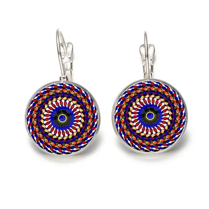 Fashion Yoga Earrings Jewelry Om Symbol Zen Buddhism Mandala Only A Couple Crystal Flower Earring Handmade Earrings Henna