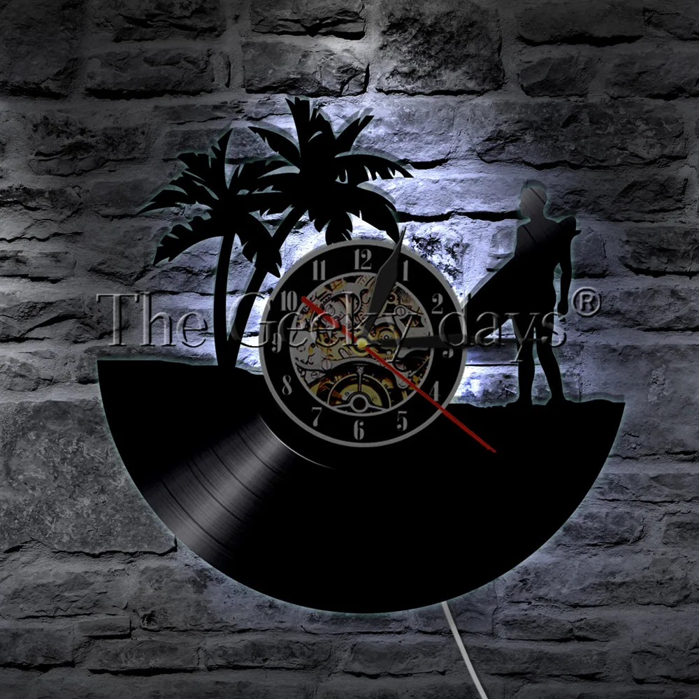 1 шт. настенные часы с виниловой пластиной для серфинга|wall clock|record wall clockvinyl record clock |