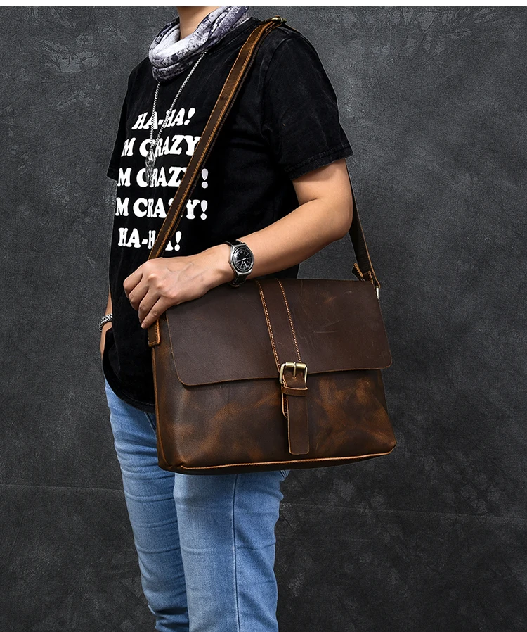 mens leather courier bag