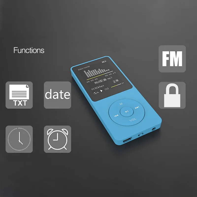 Ультратонкий портативный MP3/MP4 плеер 4 ГБ/8 Гб памяти объемный звук верность звуковой эффект с 1,8 дюймовый цветной экран