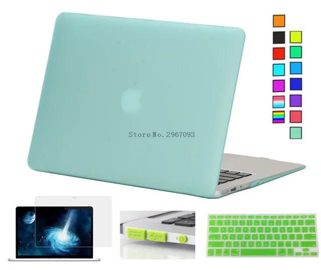 Матовый чехол для macbook Air Pro retina 11 12 13 15 дюймов разных цветов серый фиолетовый