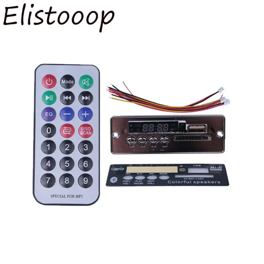 Elistoooop Автомобильный USB Bluetooth Hands-free MP3 плеер встроенный MP3 декодер плата модуль с пультом дистанционного управления для Автомобильная SD карта