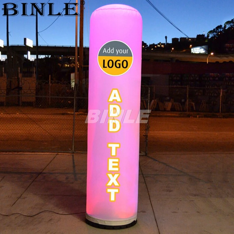 

Customized outdoor advertisement led light cylinder tube pillar inflatable can printing logo