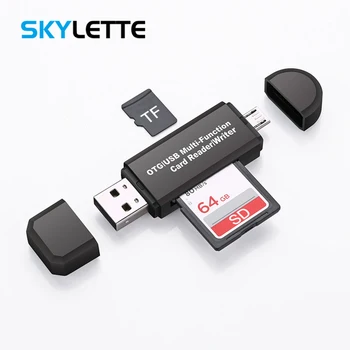 

2 In 1 USB OTG Card Reader High-speed USB2.0 Universal TF/SD Memory Card OTG Reader for Android phone Computer USB Interface