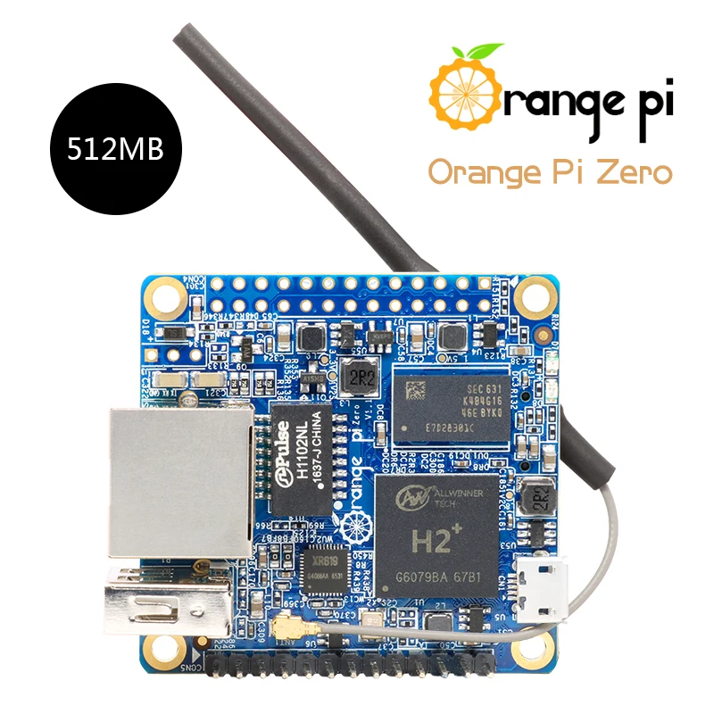 Оранжевый Pi Zero H2+ четырехъядерный процессор с открытым исходным кодом 512 Мб макетная плата за Raspberry Pi
