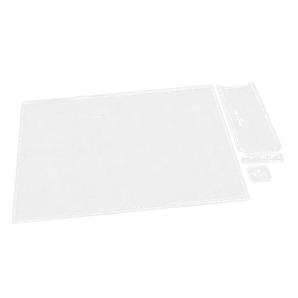 4Pcs Acrylic Clear Large Hand Bag Purse Wallet Stencil Template DIY Leather Craft
