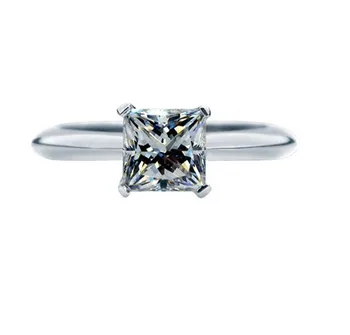 

Top Brand Style 2 Carat Princess Cut SONA Fine Diamond Engagement Ring Genuine 925 Sterling Silver Ring White Gold Cover