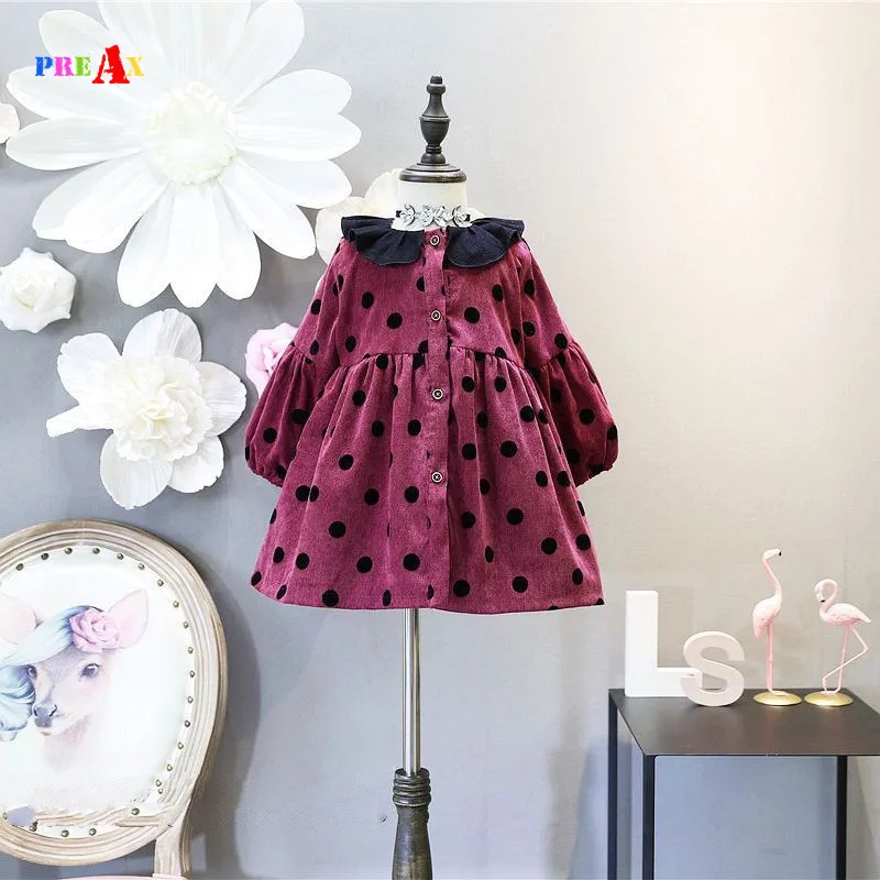 

Baby Girls Corduroy Dress Autumn Winter Cotton 2 Side Wear Dress Thicken Long Sleeve Toddler Girl Dresses Princess Costume