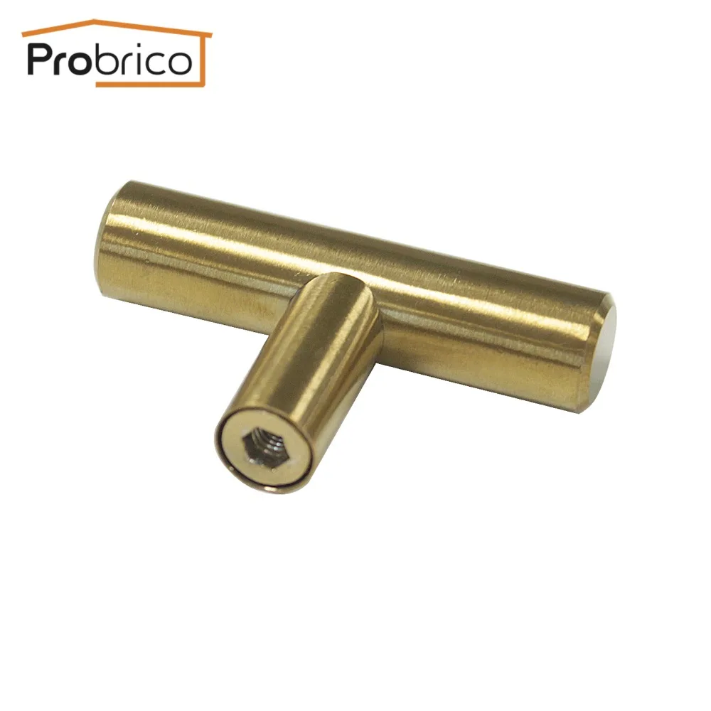 Probrico Diamter 12 мм выдвижные ручки для шкафа золотая из нержавеющей стальной кухонный