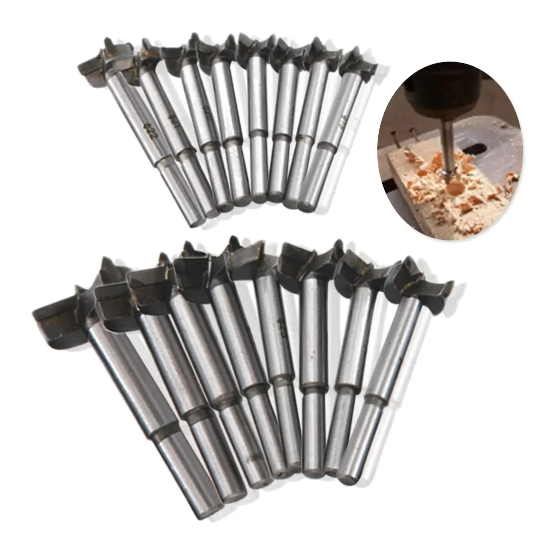  Hand Tools 16pcs Wood Drill Bit Self Centering Hole Saw Cutter Woodworking Tools Set 15mm - 35mm Carbon Steel Drill Bits