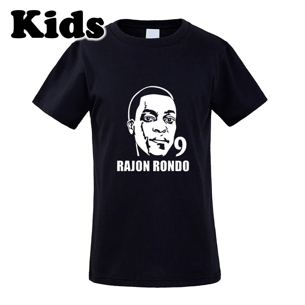 

2019 Boys T Shirt Brand Children T Shirts Boys Clothing Toddler Girls Tops 9 Rajon Rondo Kids Shirts 0401-29
