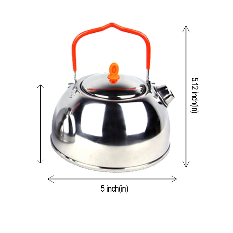 VILEAD al aire libre Simple Camping senderismo 1-2 personas tetera de aluminio conjunto olla Park viajes juego de cubiertos de acero inoxidable tetera