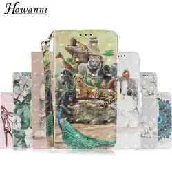 3D красочный чехол для телефона для huawei Y9 Чехол Флип 5,93 "Бумажник кожаный чехол для huawei Y9 2018 наслаждаться 8 Plus Защитная сумка для мобильного