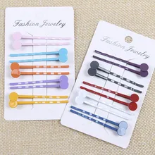 50 шт. 56 мм металлическая заколка для волос База розовый белый черный цвет круглые кабошоны пустые головные уборы установка DIY Девушки ювелирное изделие в виде заколки фурнитура