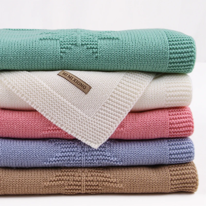 CieiK Baby Swaddle Blanket Knitted Soft Newborn Photography Wrap Children Toddler Floral Winter Bedding Stroller Linens 9575cm (27)