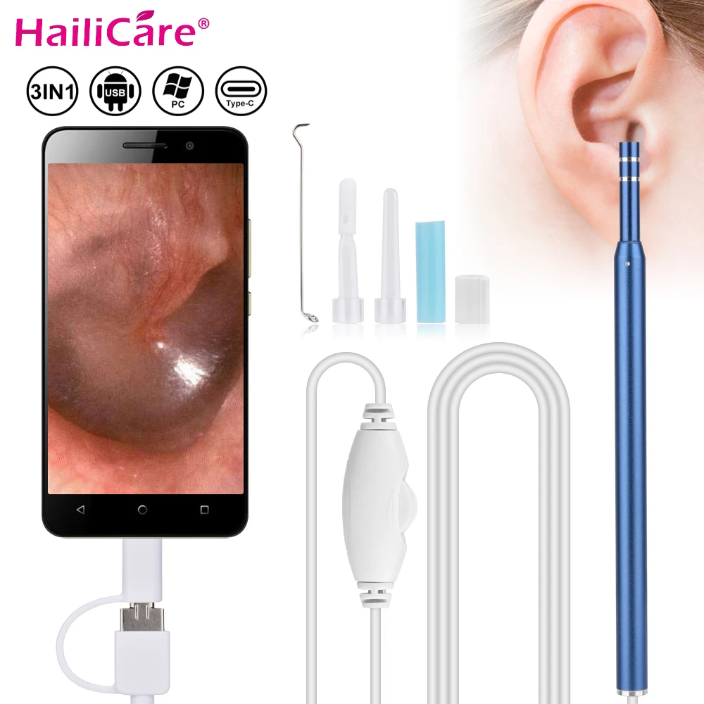 1.3MP USB Earpick Ear Wax Remover Cleaning Tool 720P Inspection Visual Ear Spoon Endoscope
