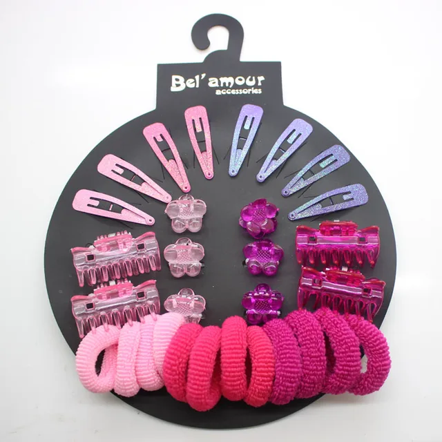 Girl's hair accessories set glitter hair snap clips /flower shape