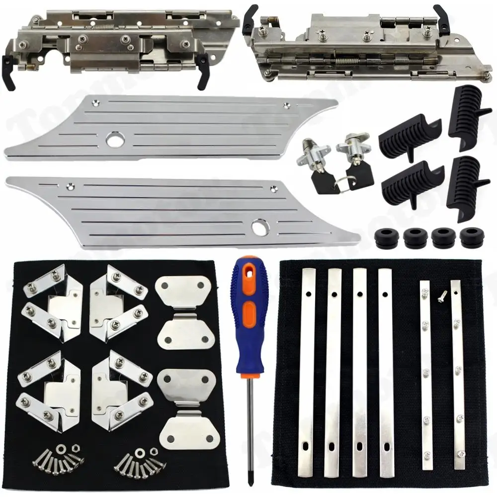 

Hard bag Saddlebag Hardware Latch Hinge Lock Kit For Harley Road King Road Glide Street Glide Electra Glide FLHX FLHT FLHR 94-12