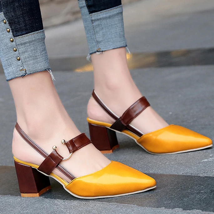 block heel sling back sandals