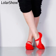 Профессиональные женские балетки Туфли для танцев парусиновые на мягкой подошве Балетки для девочек обувь для танцев замши носок