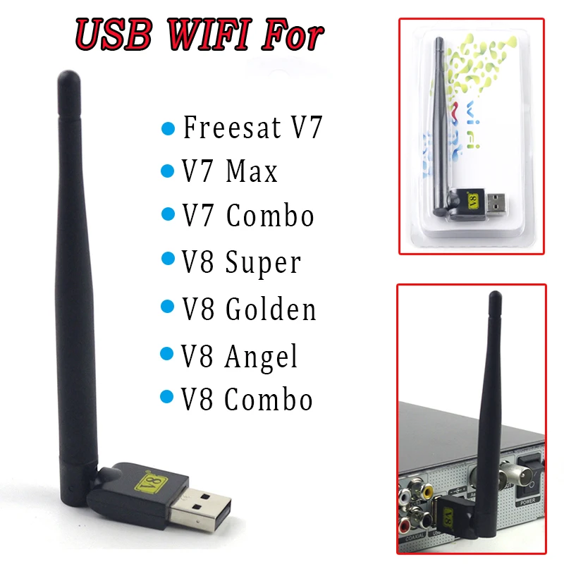 Mini portable USB Wifi antenna Dongle for Satellite TV Receivers