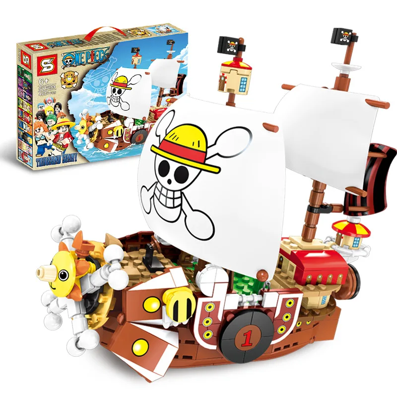 

Sembo One Piece THOUSAND SUNNY Meri MIni Pirate Boat Ship Set Building Blocks Bricks Educational Toys Birthday Gifts For Kids