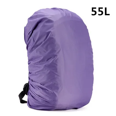 210D дождь крышка сумки 35-80L Переносной высокое качество Водонепроницаемый рюкзак анти-кражи Открытый Кемпинг Пеший Туризм езда на велосипеде пыли дождевик - Цвет: Purple 55L