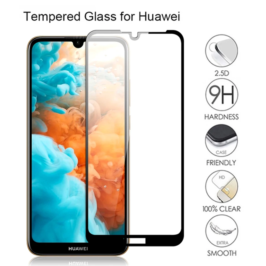 Защитное стекло для huawei y7 y6 prime pro y5 y9 2019 защита экрана из закаленного стекла hauwei y5p