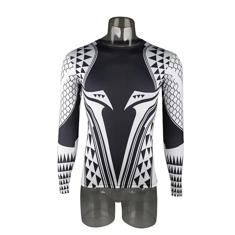 2018 New Arrival Costume Movie Aquaman T-shirt Cosplay DC Marvel Superhero Tee Polyester Top Sport Prop Halloween Man Boy Adult (2)