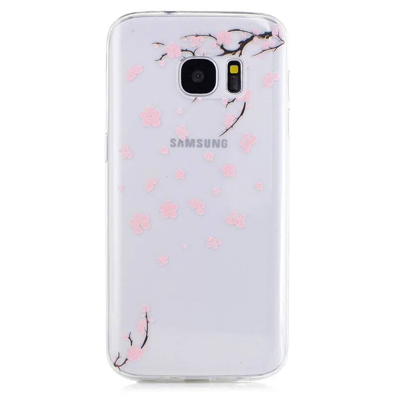 Phone Case for Samsung Galaxy S7 S6 Edge S5 A3 J3 J5 A5 J7 2016 Этническая Племенной Цветы Окрашены Вишневый