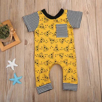 

Newborn Toddler Baby Girls Boys Clothes Kids Infant Cookies Print Striped Cotton One-piece Romper Playsuit Outfits Clothing 0-2Y