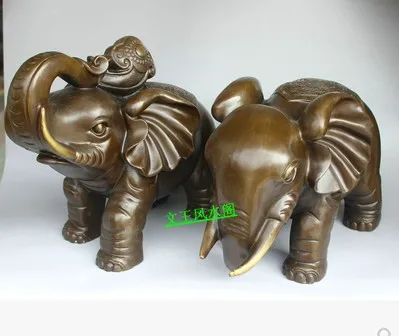 A Lucky Elephant suck money Seiko copper as ornaments on a large number of elephants is 30 cm long | Дом и сад