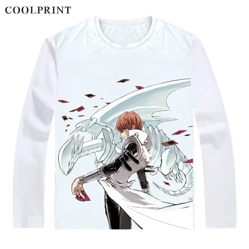 Camiseta De Manga Larga Con Diseno De Dragon Buruaizu Camiseta Con Estampado De Los Ojos Azules Y El Rey De Los Juegos Yu Gi Oh Informal Vintage Camisetas Aliexpress