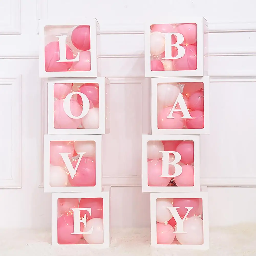

HUIRAN Transparent Box Baby Shower Girl Boy Decorations Wedding Decor Favor box 1st Baby Birthday Party Decor Supplies Weding