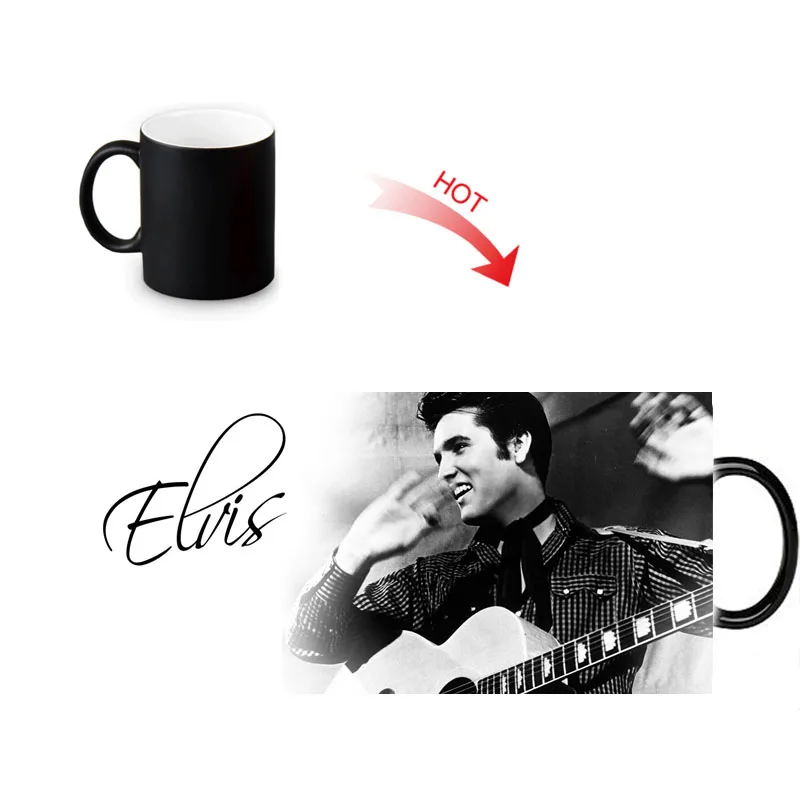 Elvis Presley забавная дорожная кружка с изменяющейся поверхностью 12 унций кофейная чашка для молока и чая новинка чашка для воды индивидуальный подарок на день рождения