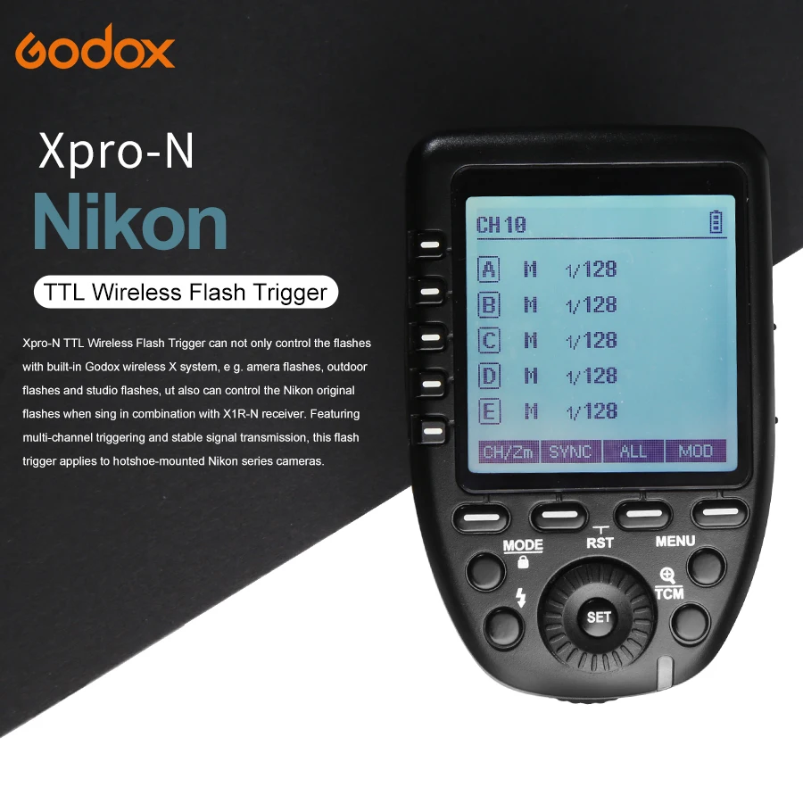 Godox Xpro-N i-ttl II 2,4G беспроводной триггер Высокоскоростная синхронизация 1/8000s X система с ЖК-экраном передатчик для Nikon DSLR