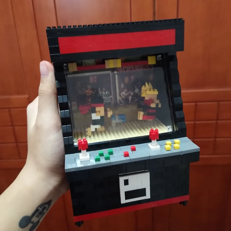 

ZRK 7808 1060Pcs Game Street Arcade Fighter Game Black Machine Mini Building Blocks Diamonds Toys Christmas Gift For Children