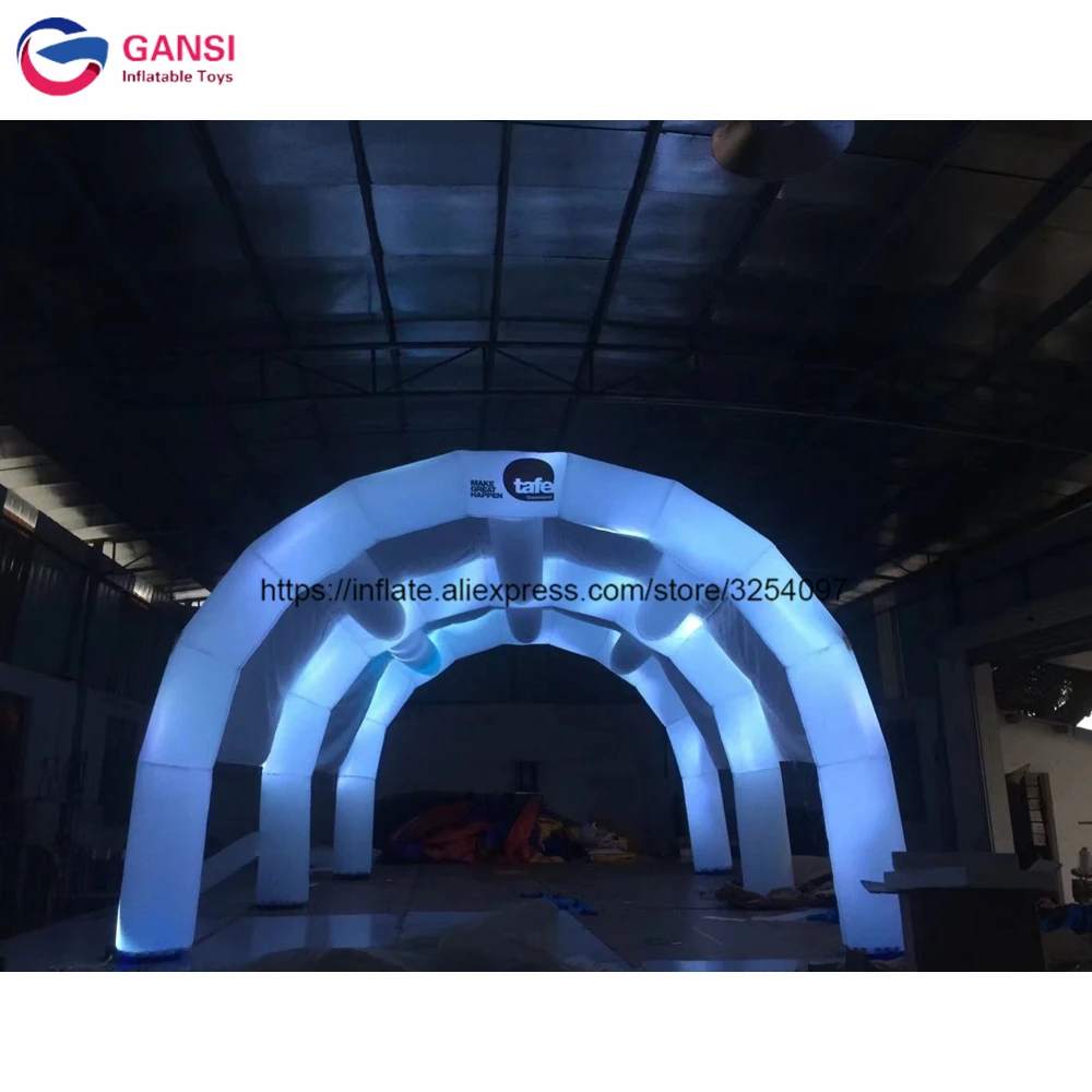 8*5*4M Display Show Led Light Inflatable Entrance Tunnel Arch Tent Oxford Cloth Inflatable Tunnel Tent For Party Event personalized large inflatable stage cover tent with curtains disco tunnel wedding party dinning house car exhibition marquees