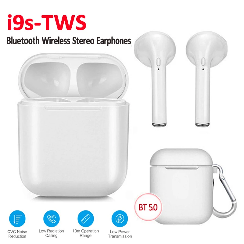 

i9S TWS Wireless Bluetooth Stereo Bass Sports Earphones With Mic Charging Box For All Bluetooth Tablet Smart Phone Earphone