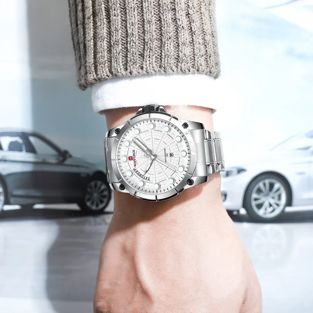 NAVIFORCE Watch Men Luxury Top Brand Stainless Steel Men's Wrist Watches Sport Watches for Man Quartz Wrist Watch Men Waterproof (7)