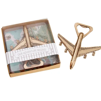 

100pcs/lot Antique Air Plane Airplane Shape Wine Beer Bottle Opener Metal Openers For Wedding Party Gift Favors
